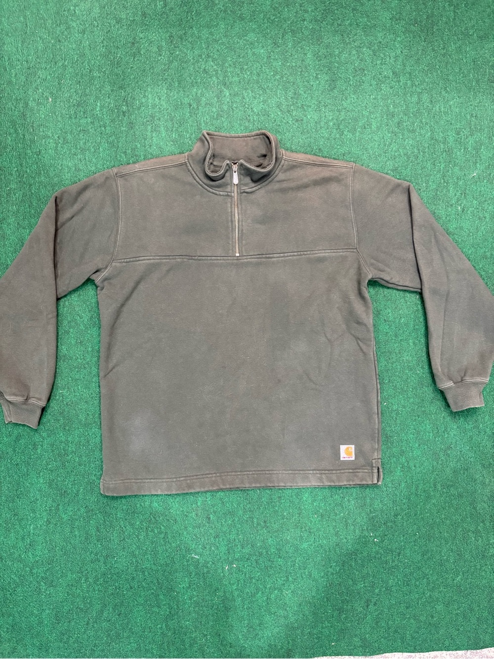 Carhartt Men’s Zip-Up Fleece Pullover - Olive Green